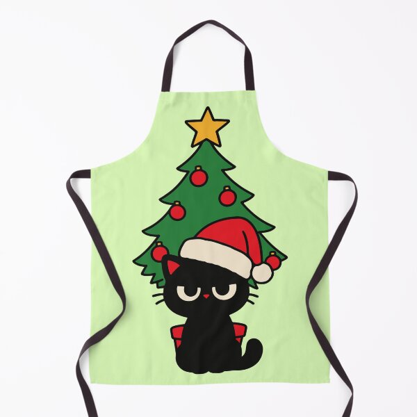 Item preview, Cute Christmas Cat with Santa Hat and Tree designed and sold by MewMade.