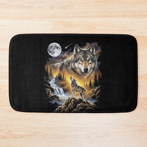 Item preview, Wolf Howling at the Moon Forest Wildlife Art Design Performance designed and sold by leevekaArt.