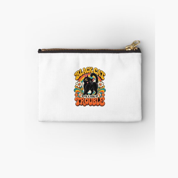 Item preview, Funny Black Cat – Retro Cat + Side of Trouble Graphic designed and sold by FaithArt777.