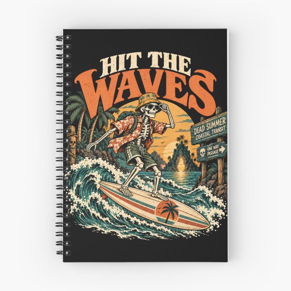 Item preview, Hit The Waves – Vintage Skeleton Surf Adventure designed and sold by PhilllandArt.