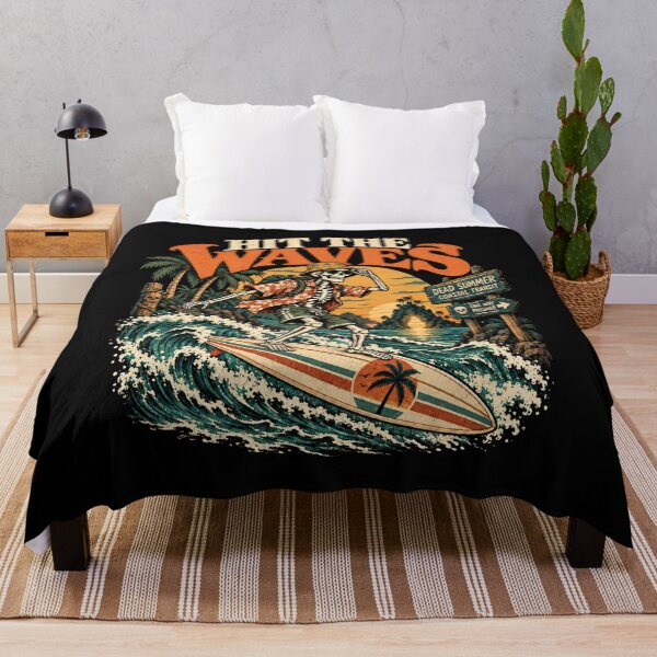 Item preview, Hit The Waves – Vintage Skeleton Surf Adventure designed and sold by PhilllandArt.