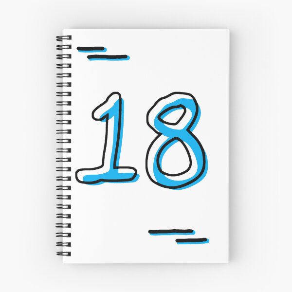Item preview, Number 18 - Bold Blue Artistic Numeral Design designed and sold by Dyche Studio.