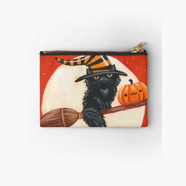 Item preview, Little Halloween Witch Black Cat designed and sold by KilkennyCat Art.