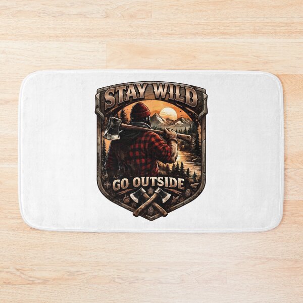 Item preview, Stay Wild Go Outside Lumberjack Camping Axe Mountain designed and sold by Moad Fahim.
