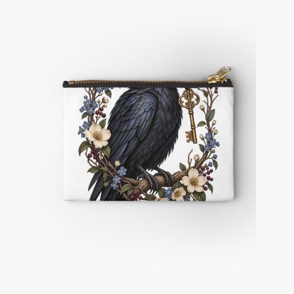 Item preview, Raven with antique key and wildflowers designed and sold by SasukiMedia.