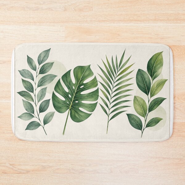 Item preview, Botanical Leaves Minimalist Green Wall Art designed and sold by LearnFunStore.