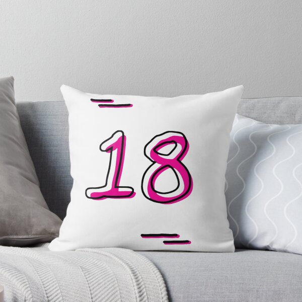 Item preview, Number 18 - Bold Pink Artistic Numeral Design designed and sold by Dyche Studio.