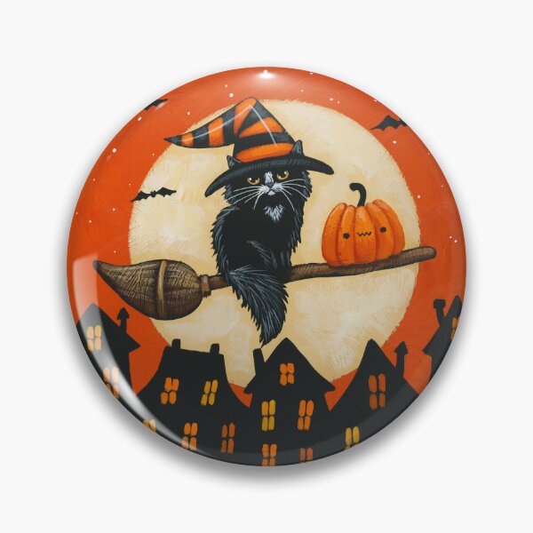 Item preview, Little Tuxedo Cat Halloween Witch designed and sold by KilkennyCat Art.