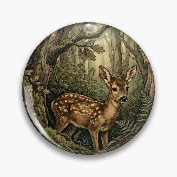 Item preview, Vintage Woodland Fawn Illustration designed and sold by Utopian-Magic.