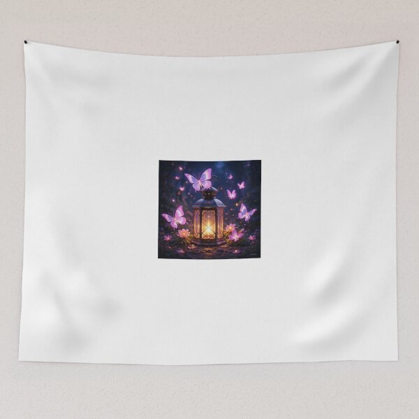 Item preview, Magical Lantern with Pink Butterflies designed and sold by ThilankaDesign.