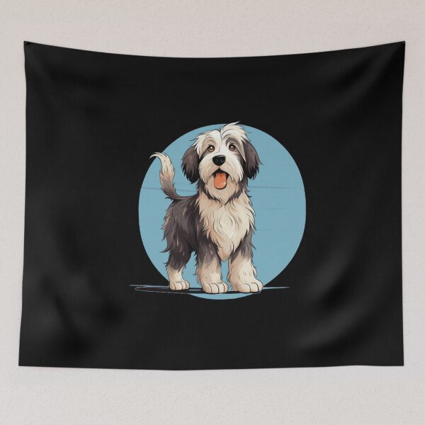 Item preview, Bearded Collie Cartoon Aesthetic Dog Artwork Sticker designed and sold by nguyetngatron.