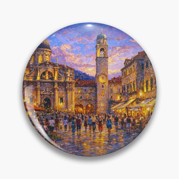 Item preview, Dubrovnik, Croatia – a painting of a summer night in this beautiful European city. designed and sold by GalleryKauffeld.