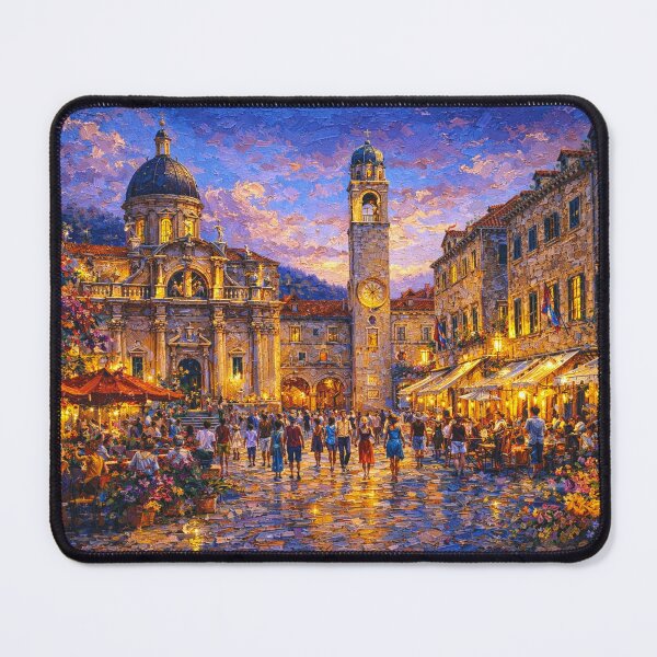 Item preview, Dubrovnik, Croatia – a painting of a summer night in this beautiful European city. designed and sold by GalleryKauffeld.