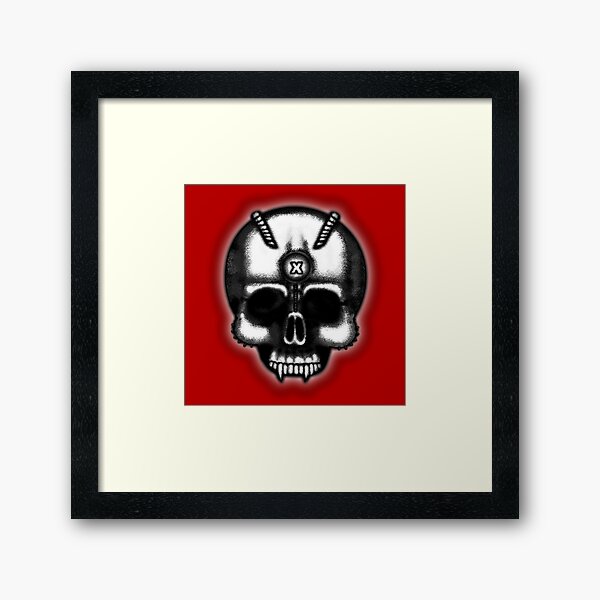 Errorface Skull Framed Art Print