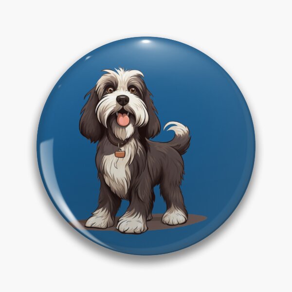 Item preview, bearded collie cartoon style cute dog with collar Sticker designed and sold by nguyetngatron.