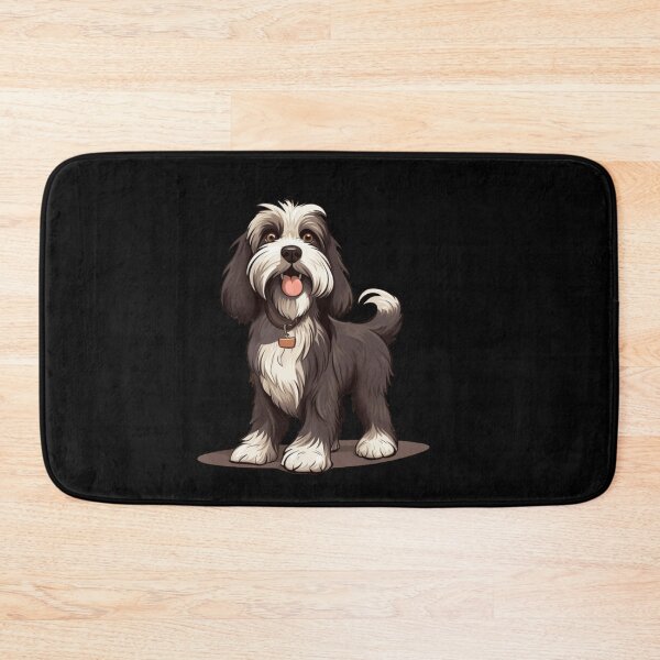 Item preview, bearded collie cartoon style cute dog with collar Sticker designed and sold by nguyetngatron.