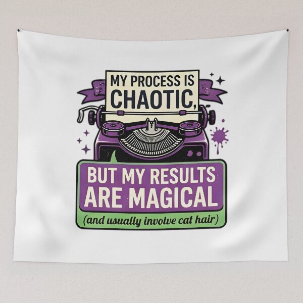 Item preview, My Process Is Chaotic Writing Typewriter Cat Hair designed and sold by Pyt27.