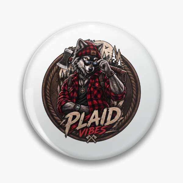 Item preview, Cool Lumberjack Wolf Plaid Vibes Axe Outdoor Adventure designed and sold by Moad Fahim.