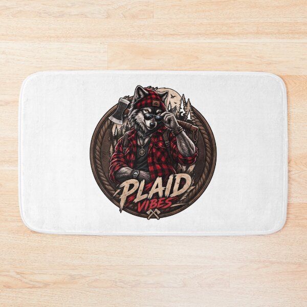 Item preview, Cool Lumberjack Wolf Plaid Vibes Axe Outdoor Adventure designed and sold by Moad Fahim.