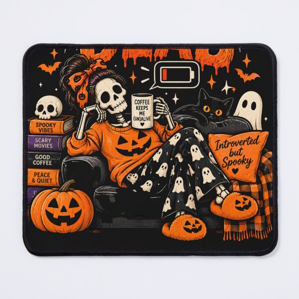 Item preview, Social Battery Dead – Funny Introvert Halloween Ghost & Skeleton Design designed and sold by UNIGRAPHIX.