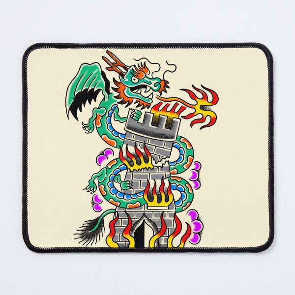 Item preview, Dragon Destroying Castle Old School designed and sold by MARCOSURREAL.