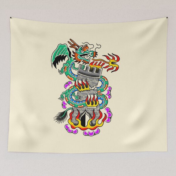 Item preview, Dragon Destroying Castle Old School designed and sold by MARCOSURREAL.