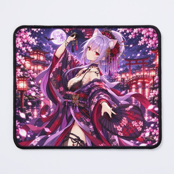 Item preview, Gothic Anime Cat Girl - Vampire Kimono and Full Moon designed and sold by Revyra Design .