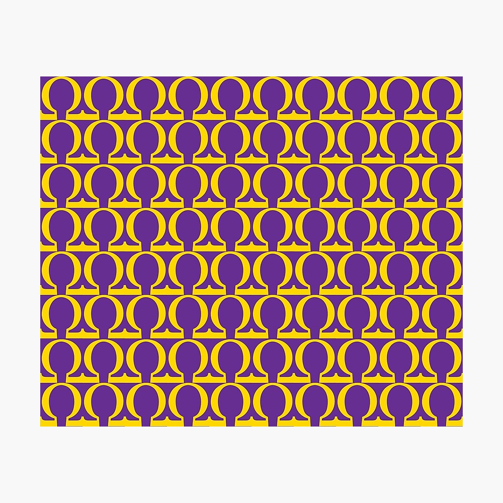 Omega Que Purple Gold Pattern Poster