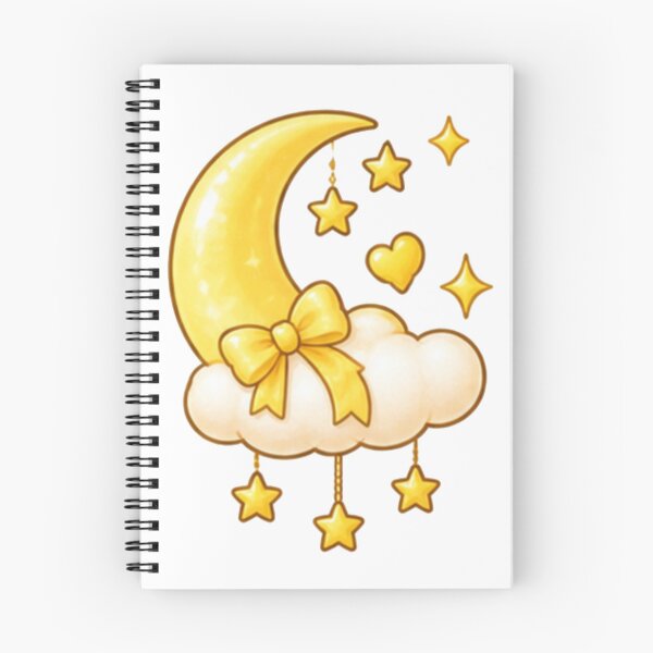 Item preview, Cute Yellow Moon with Cloud and Stars – Kawaii Celestial Aesthetic designed and sold by Kiralemon.