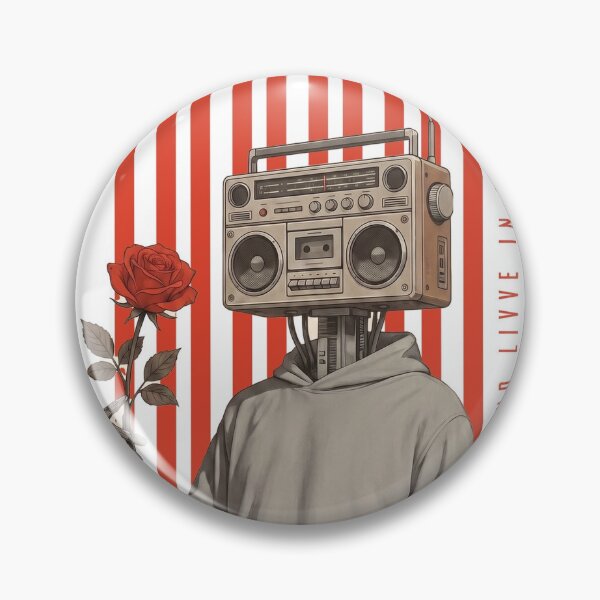 Item preview, Ignore the World, Live in Peace (Boombox Head) designed and sold by shibu10imm.
