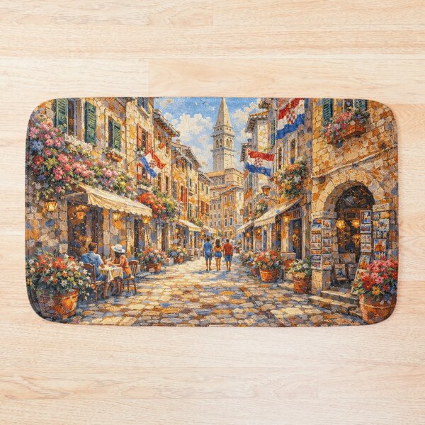 Item preview, Porec, Croatia – a painting of a summer day in this beautiful European city. designed and sold by GalleryKauffeld.