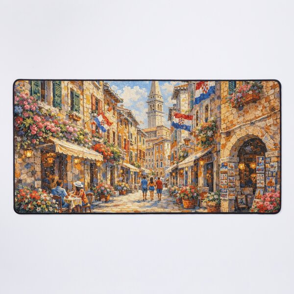 Item preview, Porec, Croatia – a painting of a summer day in this beautiful European city. designed and sold by GalleryKauffeld.