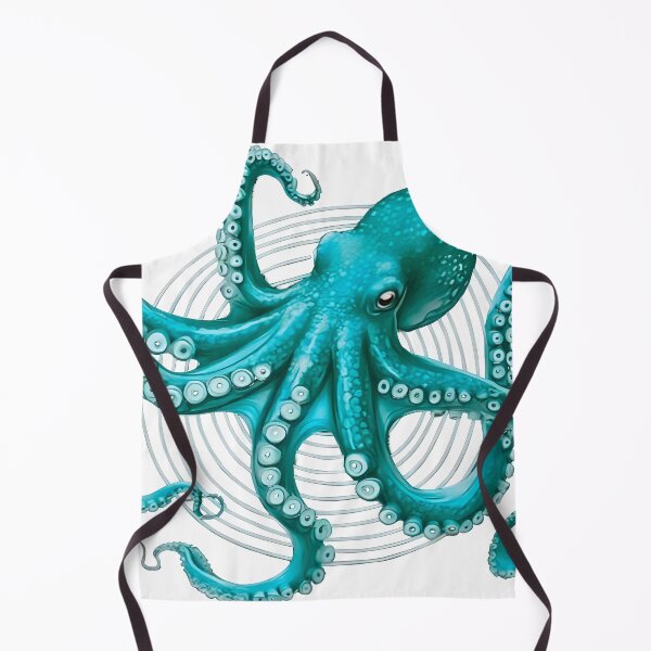 Item preview, teal octopus w concentric circles designed and sold by PhiloDoh.