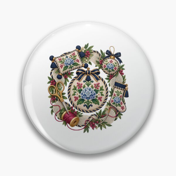 Item preview, Needlepoint Finisher Heirloom Wreath designed and sold by UrbanCanvvas.