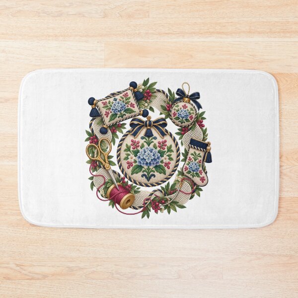 Item preview, Needlepoint Finisher Heirloom Wreath designed and sold by UrbanCanvvas.
