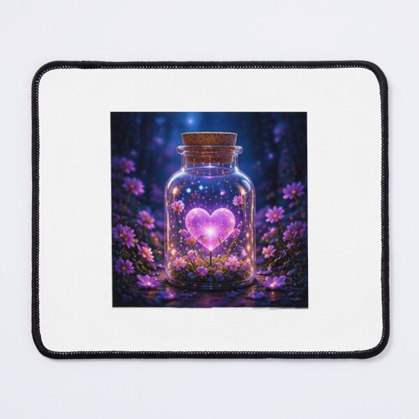Item preview, Glowing Pink Heart in Magic Jar designed and sold by ThilankaDesign.