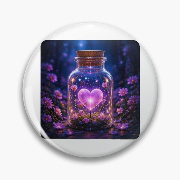 Item preview, Glowing Pink Heart in Magic Jar designed and sold by ThilankaDesign.