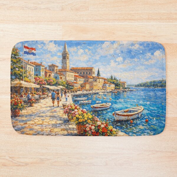 Item preview, Porec, Croatia – a painting of a summer day in this beautiful European city. designed and sold by GalleryKauffeld.