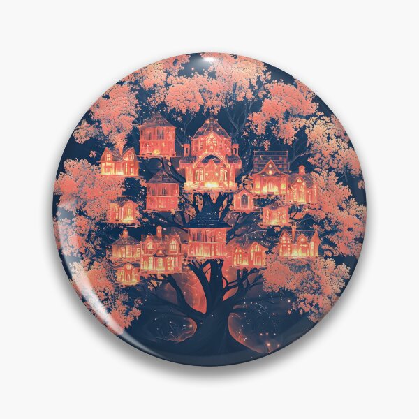 Item preview, Enchanted Treehouse Village, 3d Render, Warm Coral designed and sold by Checho30.