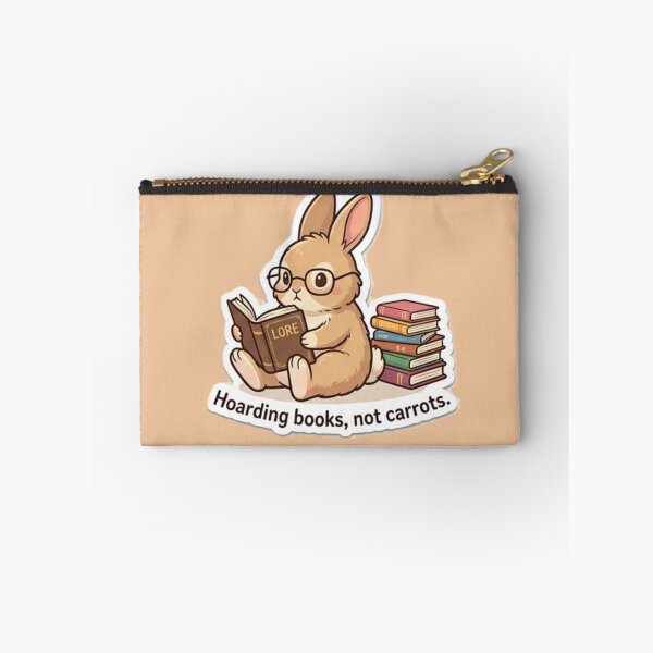 Item preview, BOOKWORM BUNNY saying Hoarding books not carrots. designed and sold by ZANU creativity.