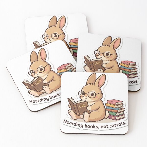 Item preview, BOOKWORM BUNNY saying Hoarding books not carrots. designed and sold by ZANU creativity.