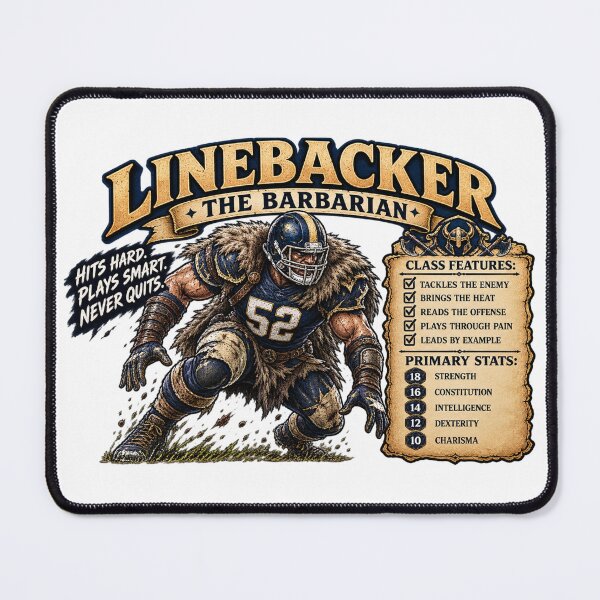 Item preview, Linebacker — The Barbarian designed and sold by Fantasy Football Company.