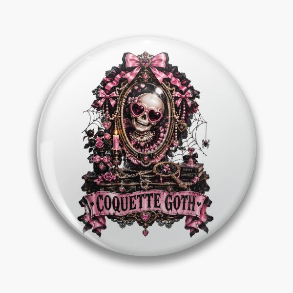 Item preview, Coquette Goth Skull Vanity Mirror Pink Bows designed and sold by Sovereign Supply Co..