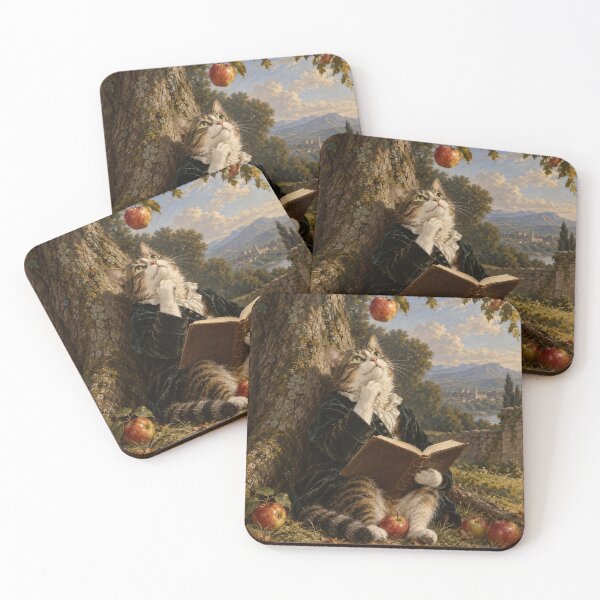 Item preview, Scholar Cat and the Falling Apple designed and sold by Ocelot-T.