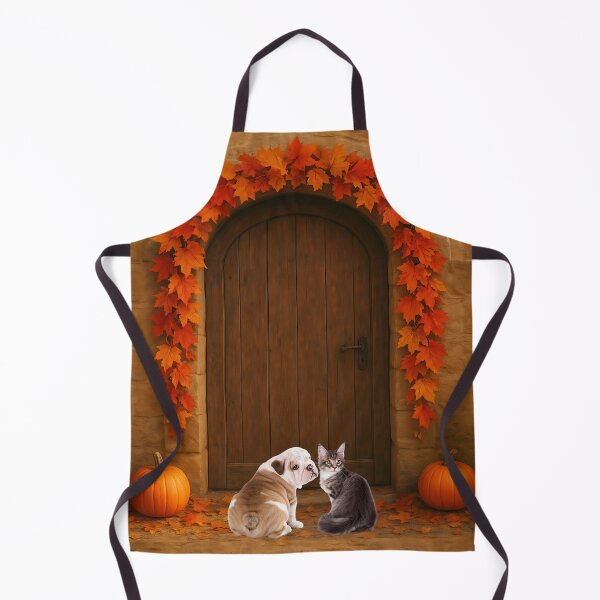 Item preview, Fall Welcome: Puppy and Kitten at the Door designed and sold by VibranPalette.