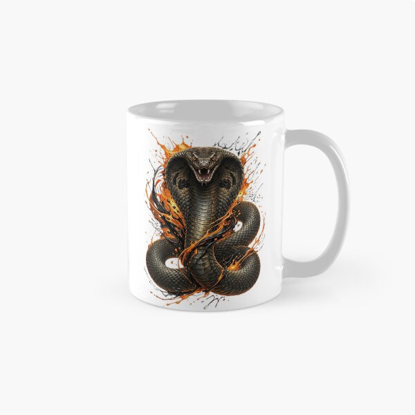 Item preview, Venomous Strike - King Cobra with Orange and Black Ink Splash Art designed and sold by StickVerse by Owais.