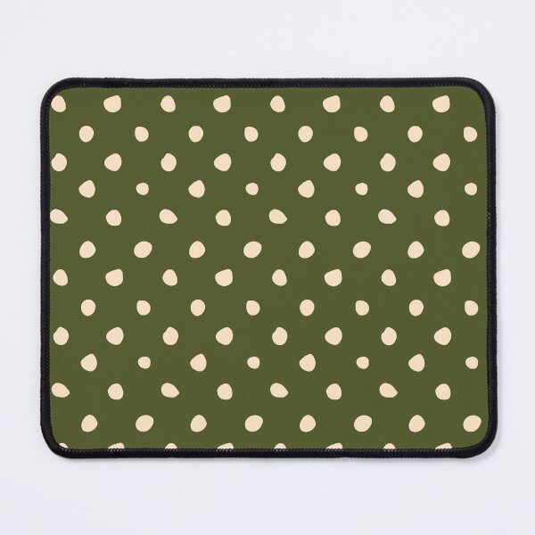 Item preview, Retro Spot Pattern Cream Organic Polka Dots on Olive Green designed and sold by Moxiefolk Studio.