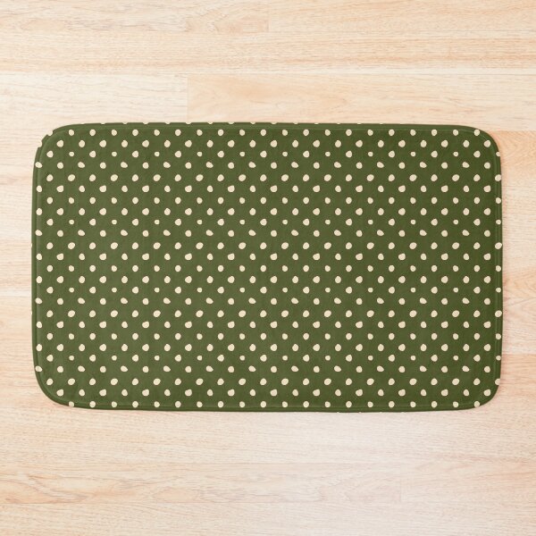 Item preview, Retro Spot Pattern Cream Organic Polka Dots on Olive Green designed and sold by Moxiefolk Studio.