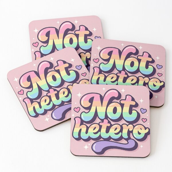 Item preview, Not Hetero Rainbow Pride Lettering Art designed and sold by ZhivanCrimson.