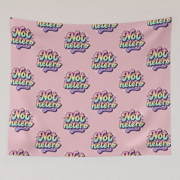 Item preview, Not Hetero Rainbow Pride Lettering Art designed and sold by ZhivanCrimson.